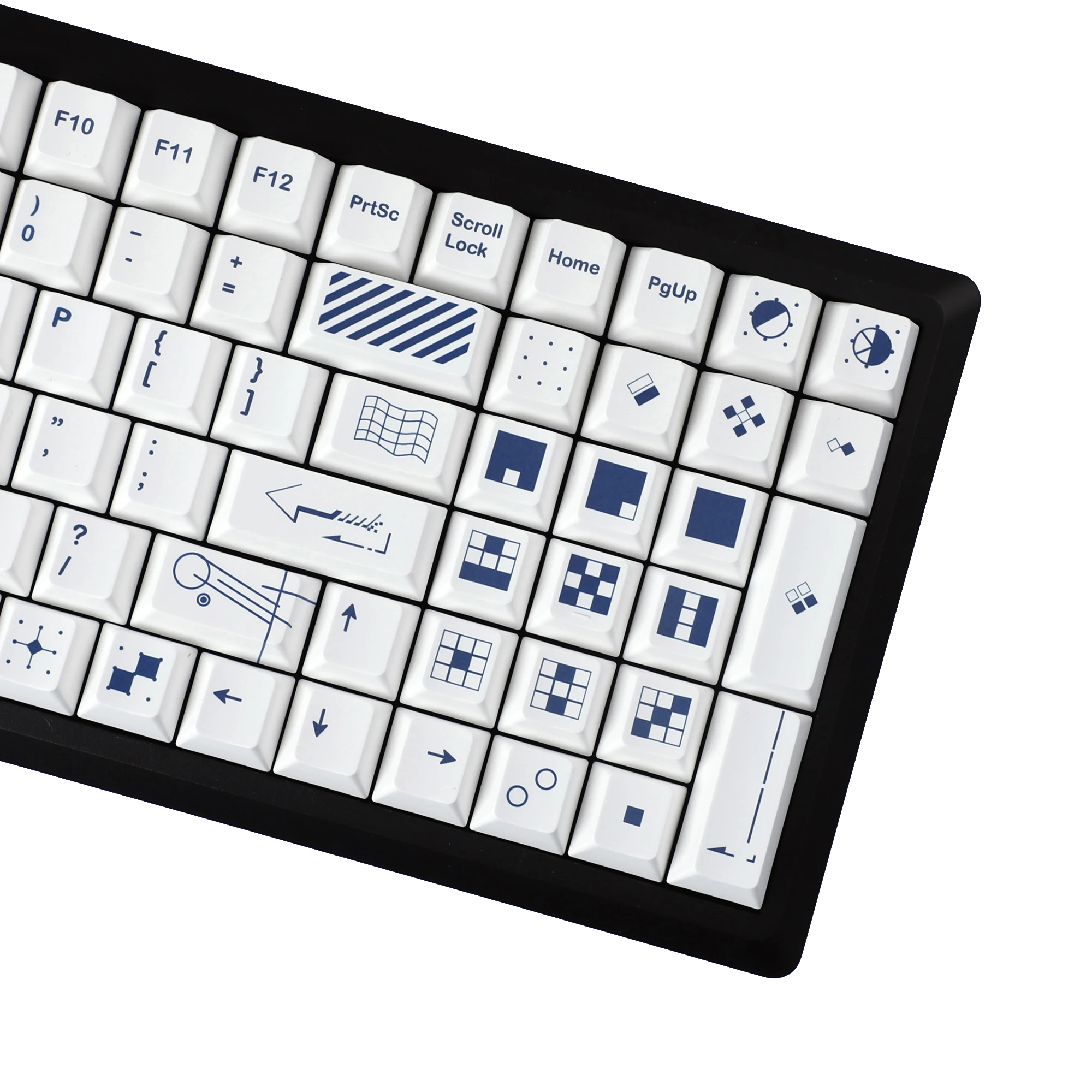 YMDK 134 Keys Geometry Theme PBT Top Print Cherry Profile Dye Sublimation Custom Keycaps for MX Mechanical Keyboard