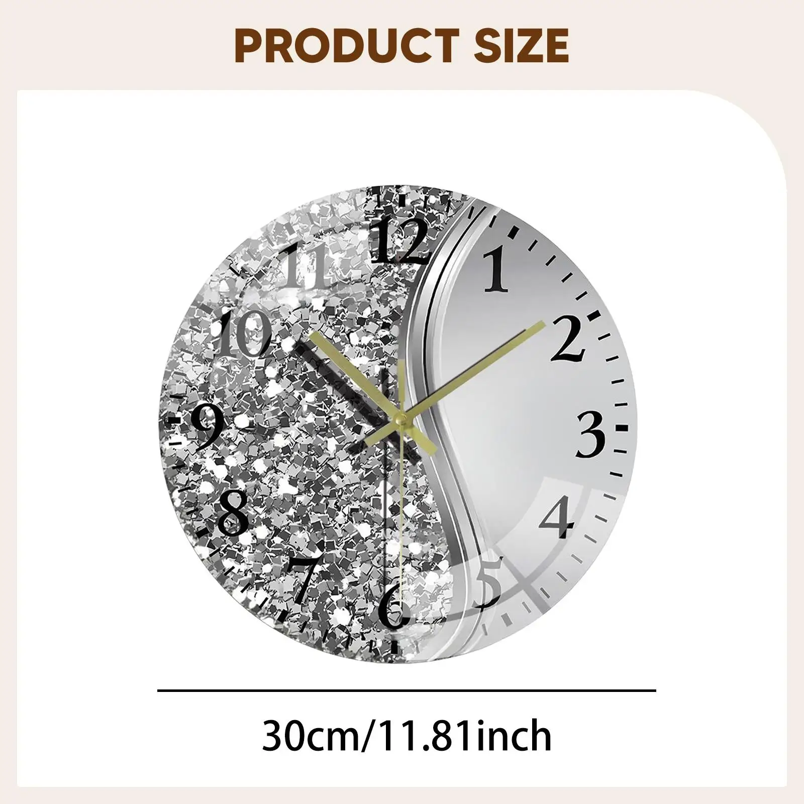 Creative Tempered Glass Wall Clock Aesthetic Art Ornament Noiseless Timepiece for Office Study Dining Room