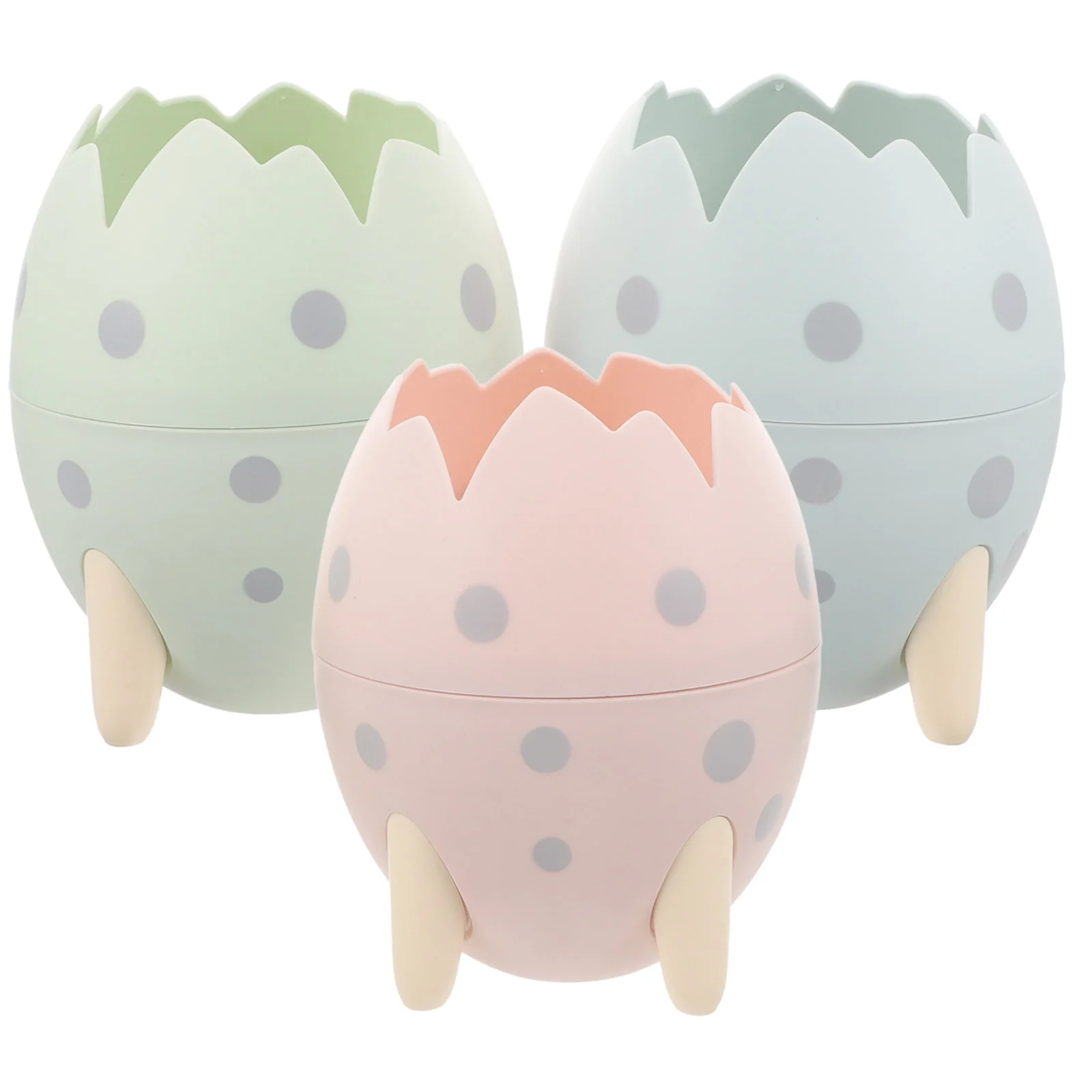 

3 Pcs Organizer Dinosaur Egg Pen Holder Student Multifunction Pencil Case Pp Cup Makeup Brush