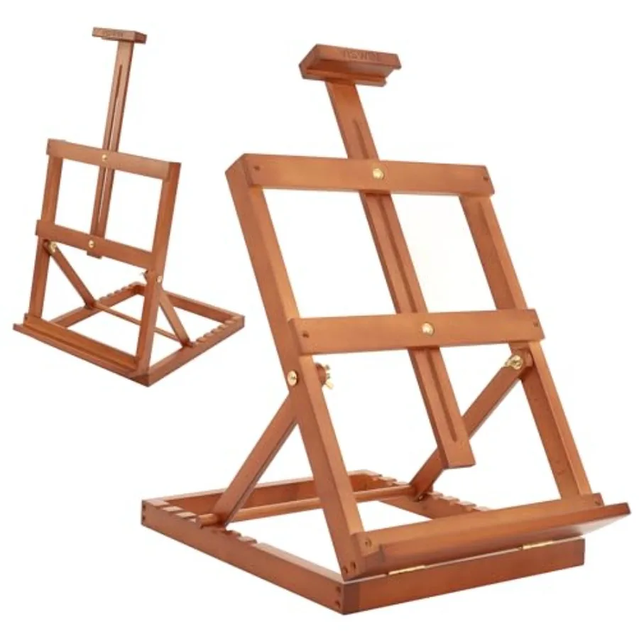 

Heavy-Duty Table Top Easel for Painting Adjustable Beech Wood Tabletop Easel Hold Canvas up to 23" Portable Art Desktop Easel S