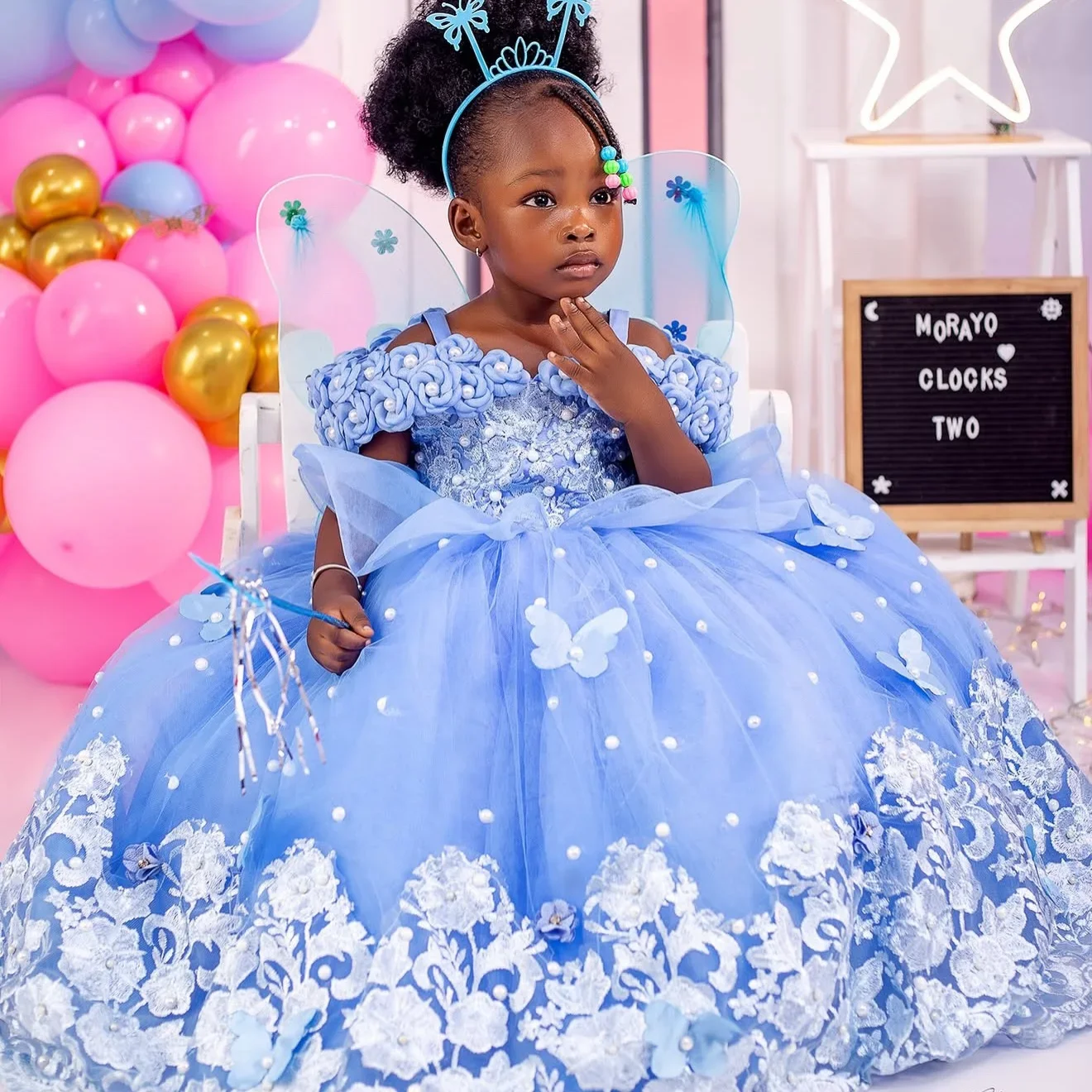 custom-luxury-dress-women-wedding-guest-dress-flower-girl-wedding-gown-birthday-party-pageant-runway-blue-rose-lace-butterfly