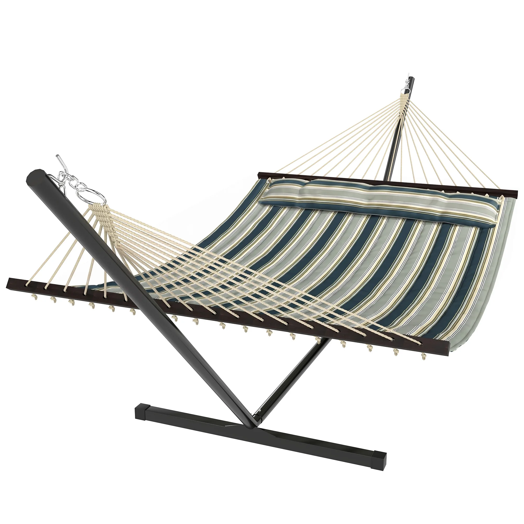 Outsunny Hamaca con Soporte Almohada Desmontable 353x94x115 cm Verde