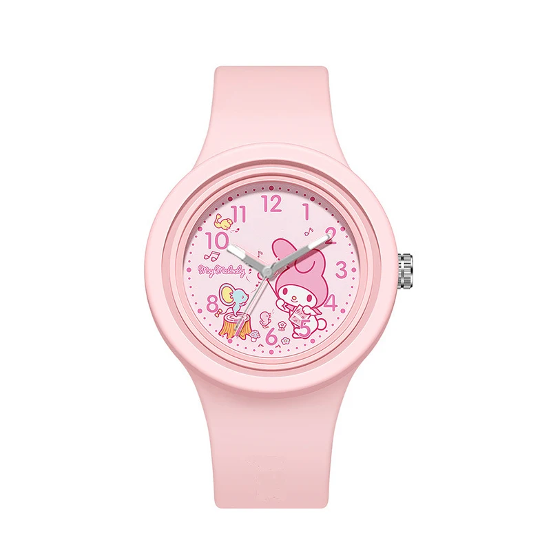 Miniso Anime Cartoon Sanrio Kuromi Melody Hello Kitty Cinnamoroll Siliconen Ronde Quartz Student Horloge Mode Kinderen Kids Gift