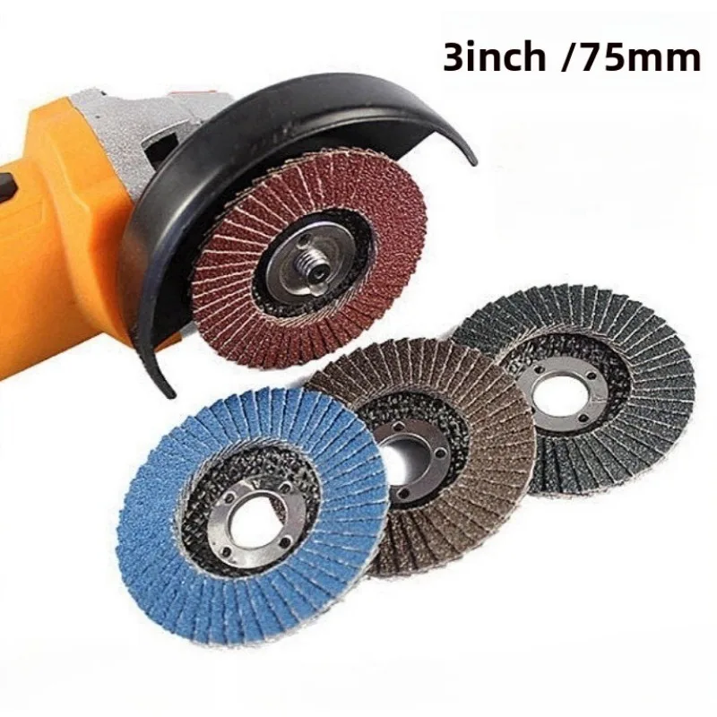 

3pcs 75mm Flat Flap Discs 3 " Grinding Wheels Mini Angle Grinder Accessories Sanding Discs For Metal Wood Polishing