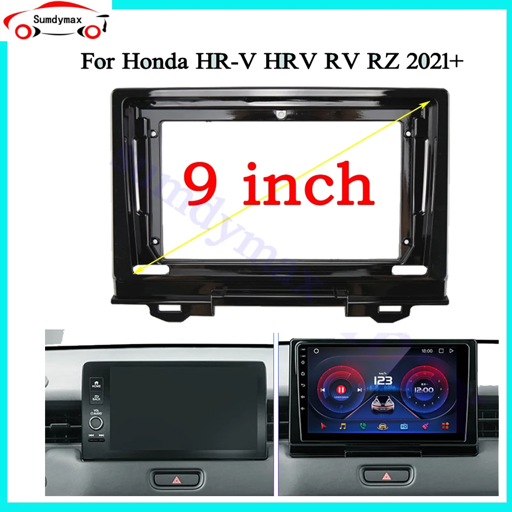 

9inch 2din Car audio Frame Fasica with power cable wire For Honda XRV HRV WRV VEZEL 2021+ car Radio panel Dash Fitting Panel Kit