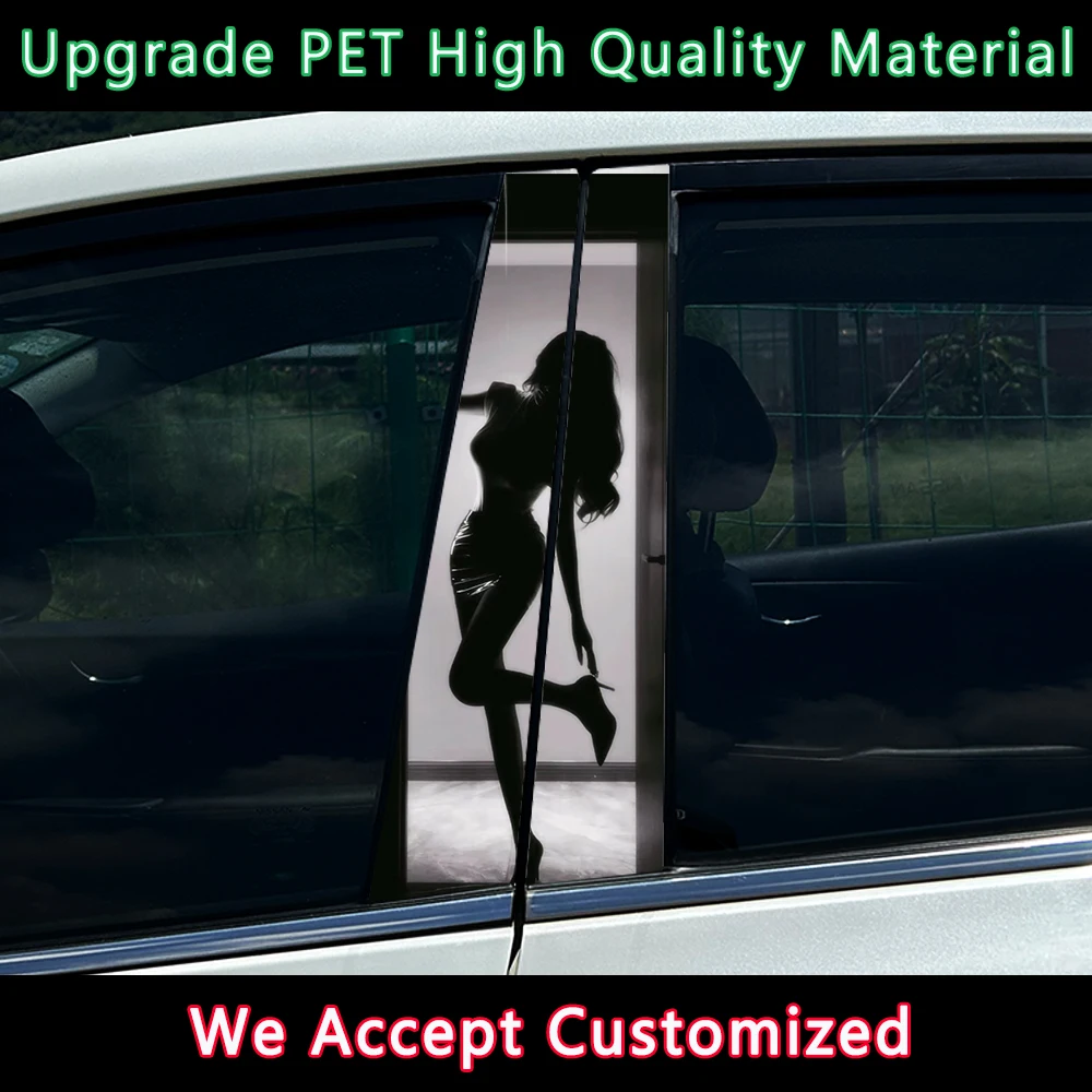 

Sexy Girl Car B-pillar Vinyl Decal Waterproof Stickers Auto Center Pillar Sticker Cover Scratches Vehicle Decor Accessories