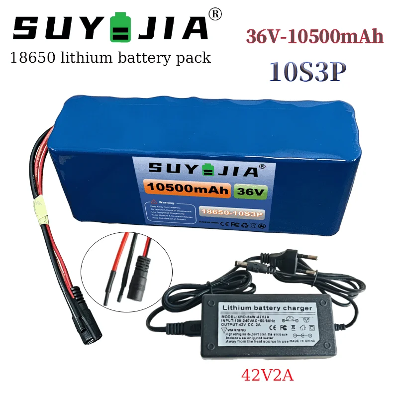 10S3P 36V 10.5Ah 18650 Battery Pack – Long-Range Rechargeable Li-ion for E-Scooter (Charger Included)