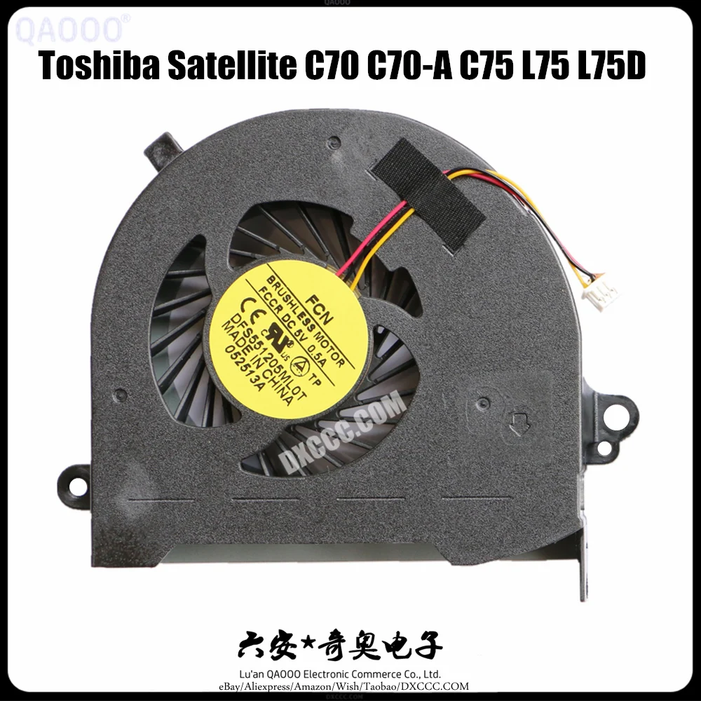Ventola di raffreddamento della CPU del computer portatile per Toshiba Satellite C70 C70-A C75 L75 L75D ventola di raffreddamento della CPU FORCECON muslimfccr DC5V 0.5A