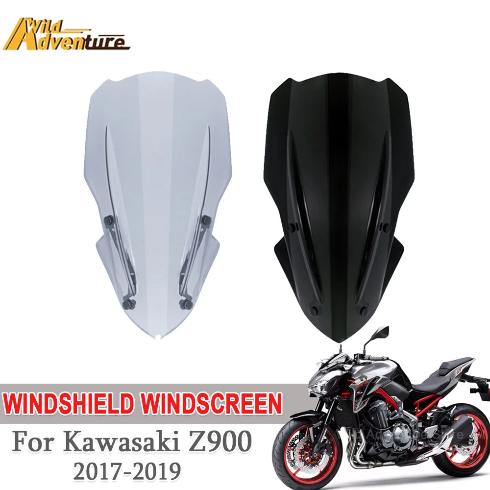 

Motorcycle Windshield Windscreen Wind Shield Deflector For Kawasaki Z900 z900 2017-18 2019 Wind Deflector Protector Accessories