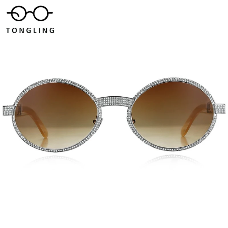 Fashionable Women S925 Silver Set with Moissanite Men Natural Black Buffalo Horn Sunglasses Support Custom Prescription Lenses