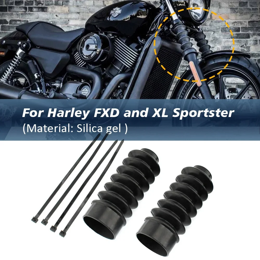 39MM Front Fork Gaiter Boot Shock Absorber Tube Pipe Protector For Harley Sportster 48 XL1200C XL1200S XL1200X XL1200XS 88-2015