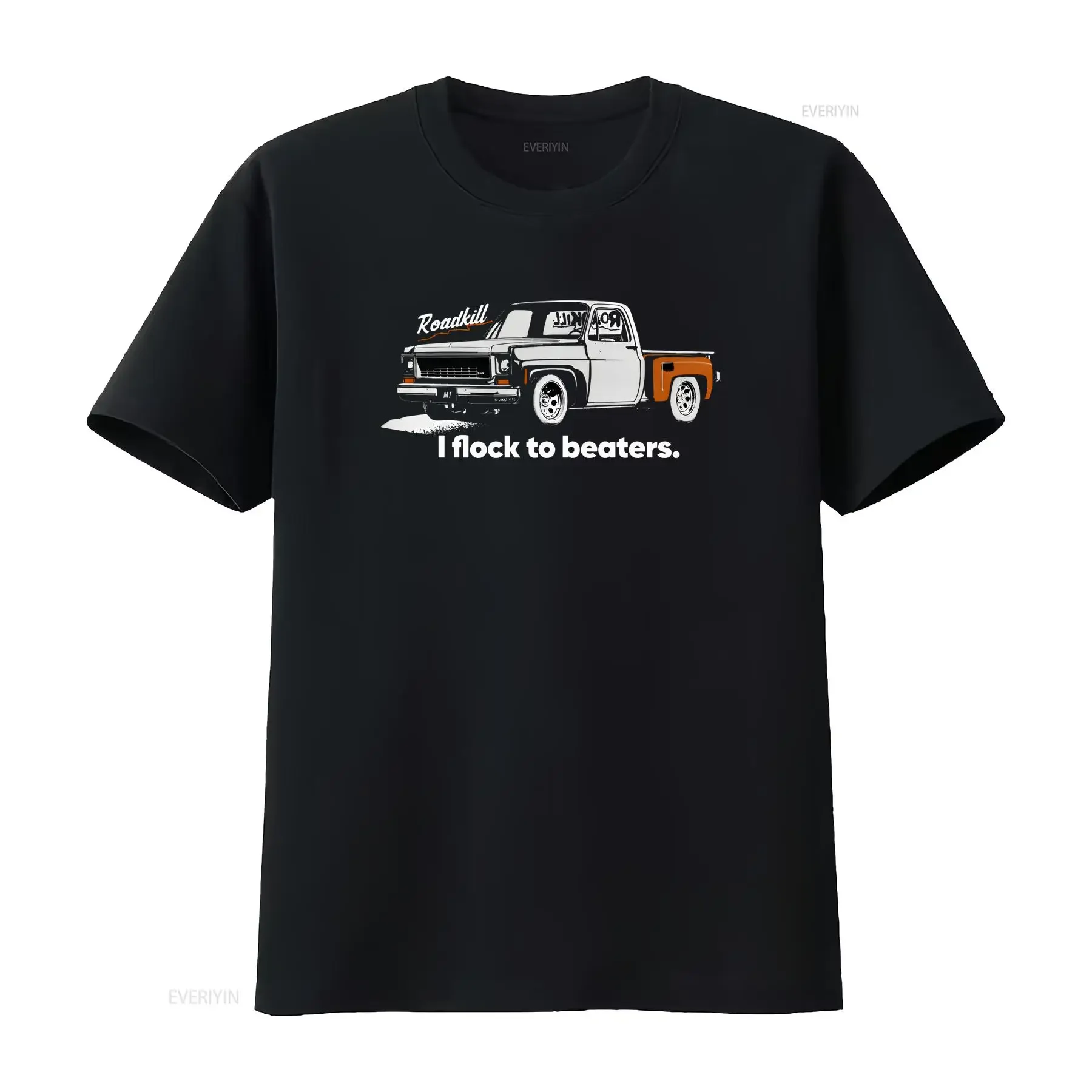 Roadkill I Flock to Beaters Adult T Shirt  vintage Washed Stretched Casual Versatile Soft graphic homme streetwear Unisex
