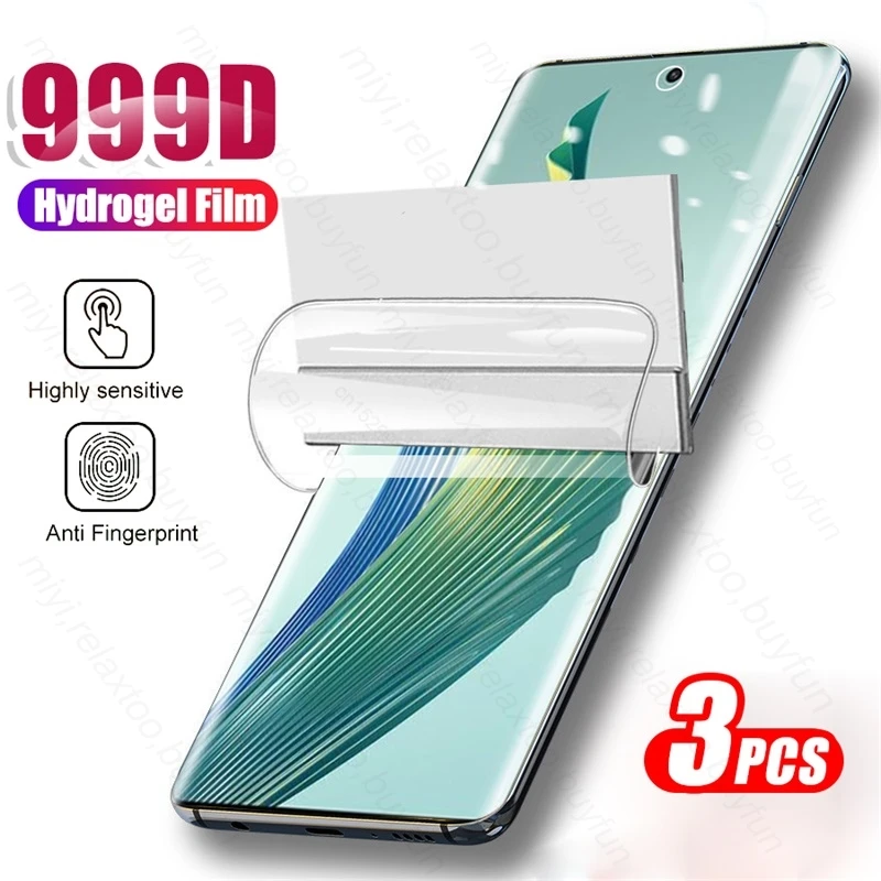 3PCS 999D Soft Hydrogel Film Screen Protector For Honor Magic5 Lite 5 Light Not Tempered Glass Honar Honer Magic 5Lite 5G 6.67