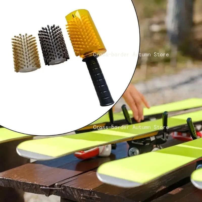 Snowboard Wax Brush Kit Nylon Brass Horsehair Professional Ski Wax Brush Kit Ski Maintenance Tools Waxing Equipment Supplies