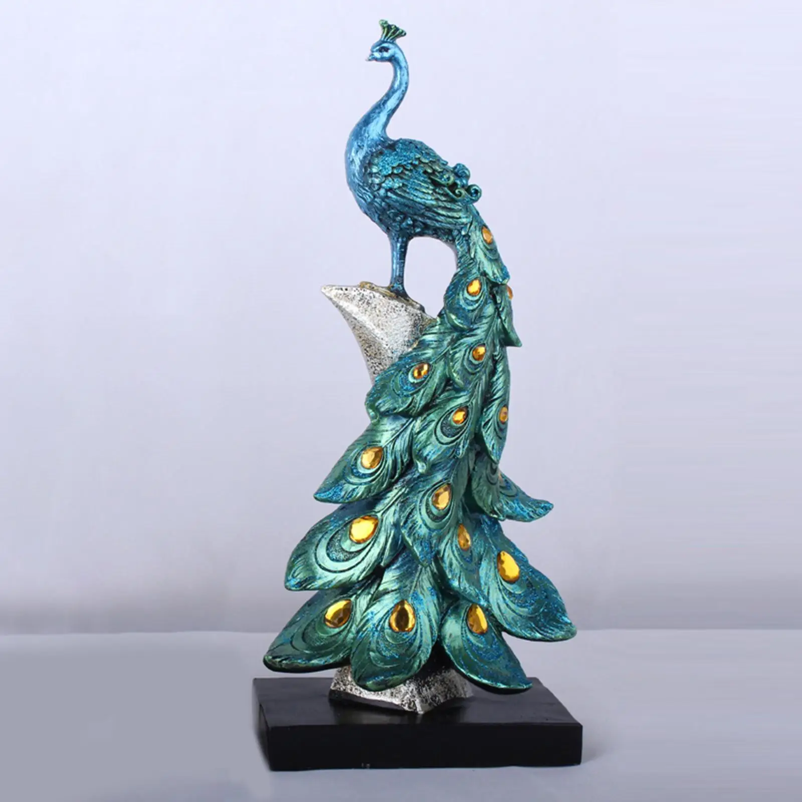 Peacock Statue Wedding Gift Sculpture Figurine for Desktop Home Decoration