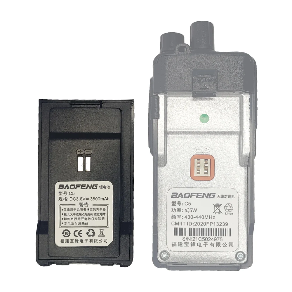 BAOFENG BF-C5 Walkie Talkie Li-ion Battery High capacity 3.6V For BFC5 Two Way Radios Bao Feng C5 Portable Radios Parts