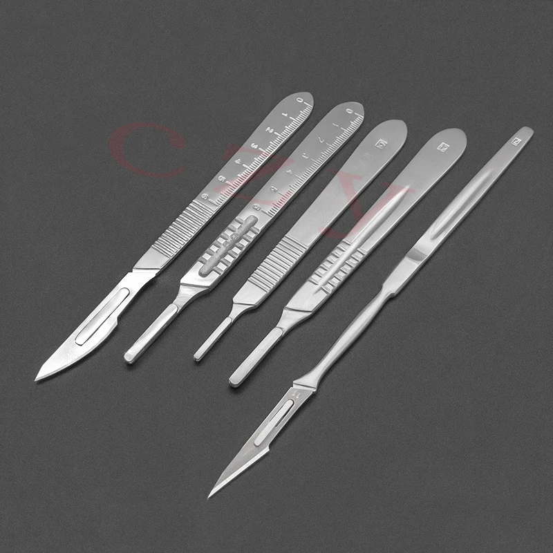 Medical Stainless Steel Surgical Handle No. 3, No. 4 Handle, No. 11, No. 23 Blade, Box Cutter, Pet Scalpel