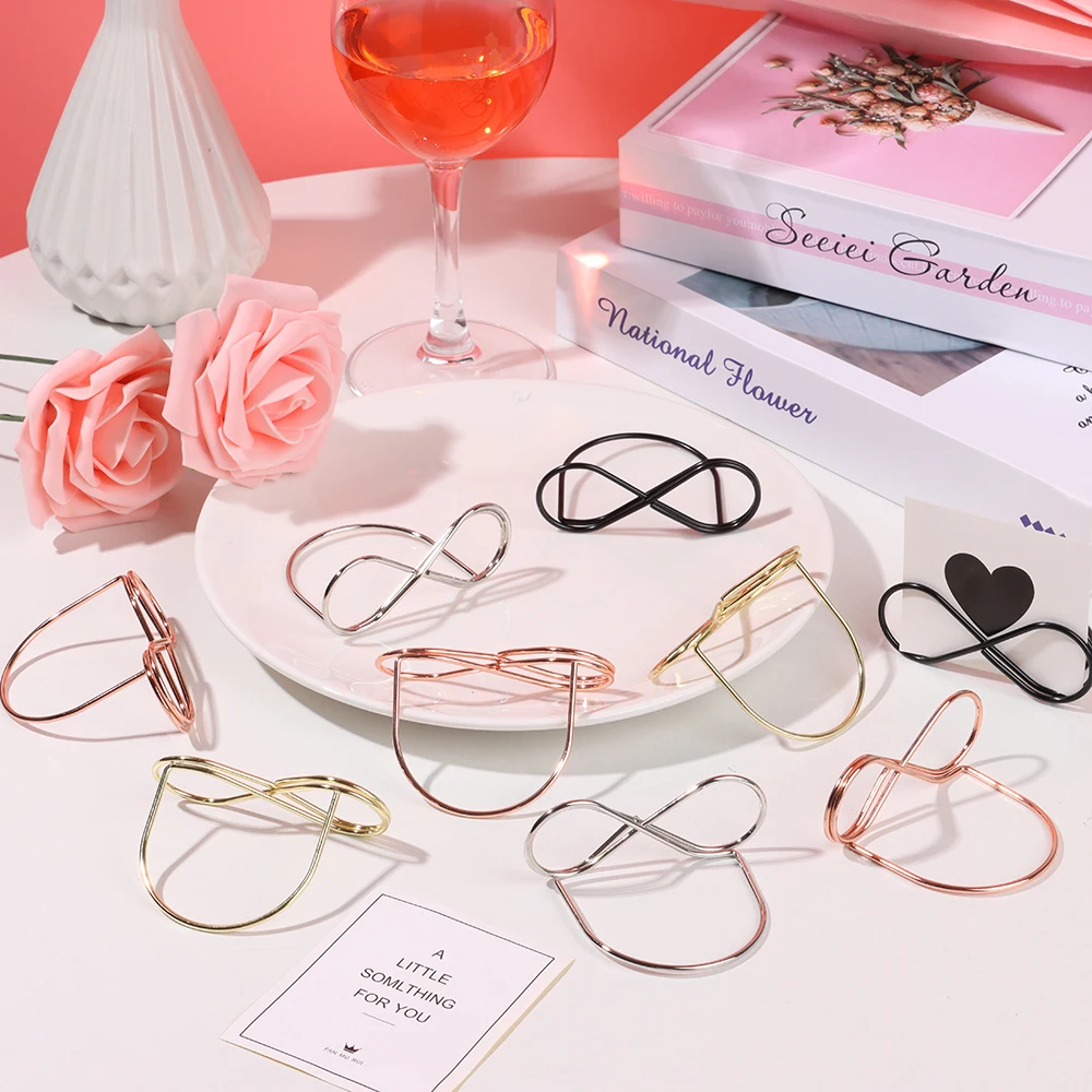 10/20pcs Metal Wedding Table Number Stand Picture Card Display Stand Photo Clip for Home Office Wedding Party Desktop Decoration