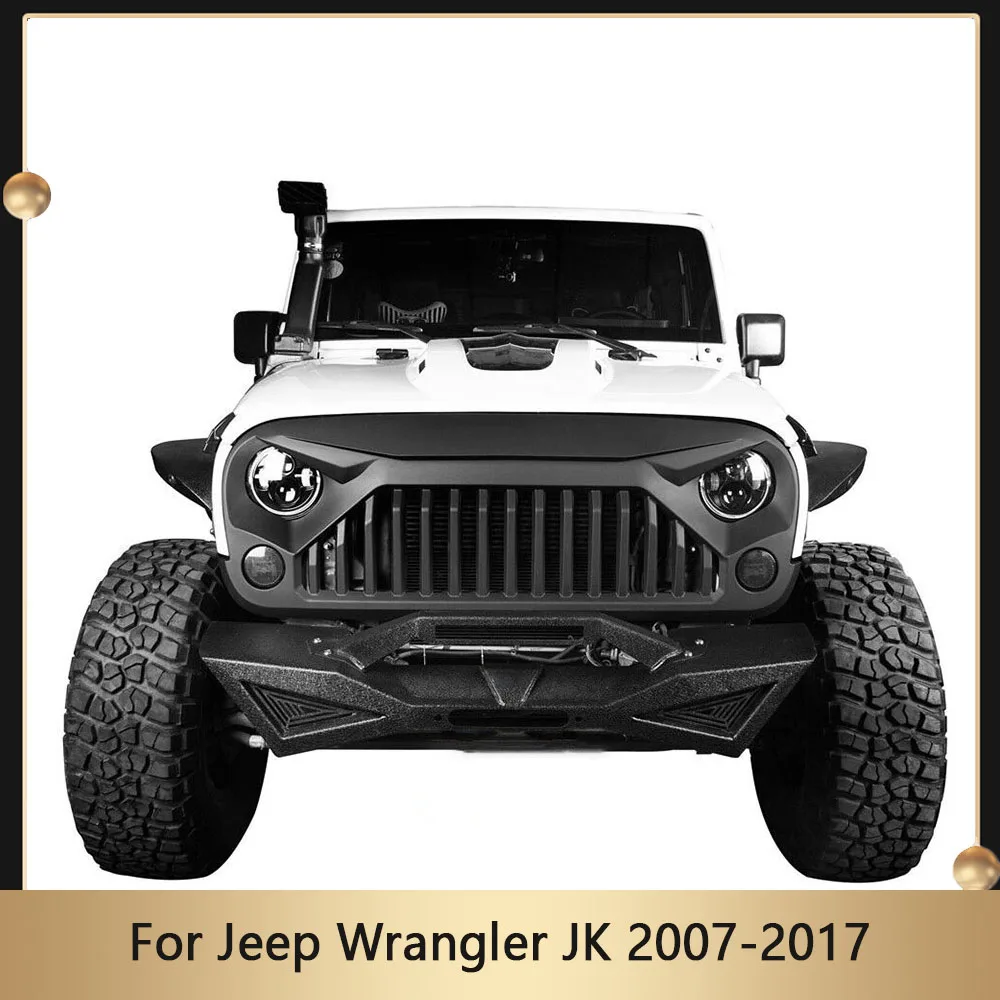 

Car Accessories Modified Angry Grille Racing Grid Fit For Jeep Wrangler JK 2007-2017 Front Bumper Grills Mask Cover