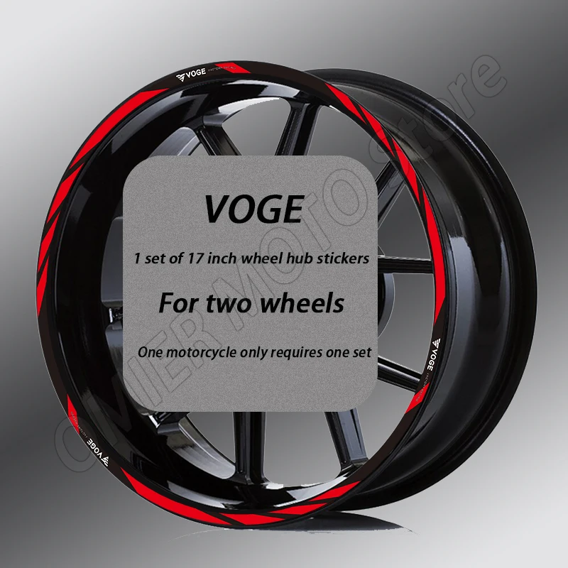 

17'' Reflective Motorcycle Accessory Wheel Sticker Rim Decal For VOGE 250RR 300RR 500AC 525R 500DS 650DS
