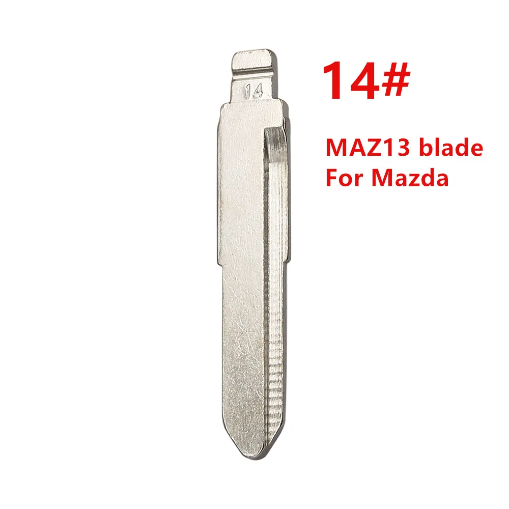 10pcs/lot 14#  Metal Blank Uncut Key Blade  MAZ13 Left For Mazda Isuzu /Hainan KD Xhorse Remotes Blade NO.14