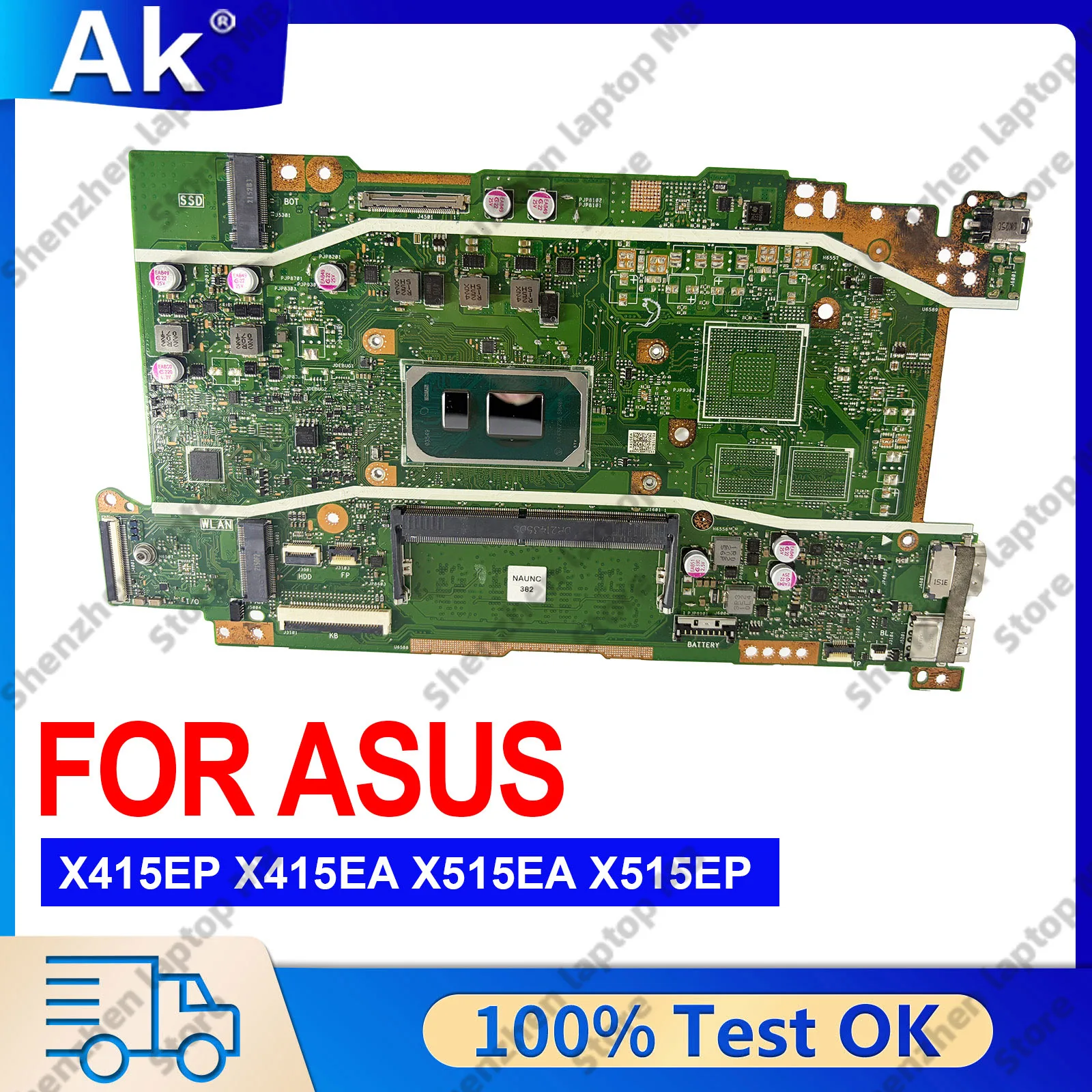 

X415EA Laptop Motherboard For ASUS VivoBook X415EP F1400E X515EA F1500E V5200E V4200E X415E X415EQ Mainboard With R3 R5 R7 CPU