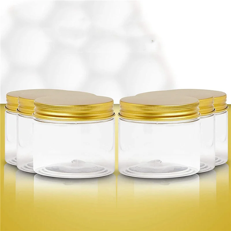 【MUST-HAVES】 Tarro de plástico de 12 piezas con tapa, tarro transparente con tapa, tarro de plástico Mason, contenedor de almacenamiento de cosméticos, almacenamiento de limo J