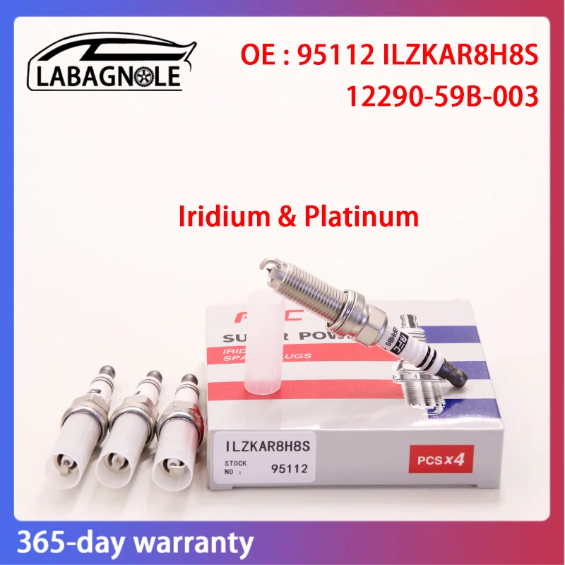 

OE Quality 95112 ILZKAR8H8S 1229059B003 Spark Plug Iridium Platinum For Honda Civic CRV City Jade URV XRV Vezel Jaguar Acura CDX