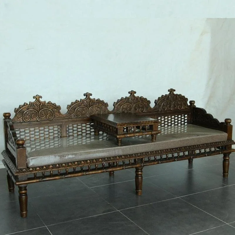 เฟอร์นิเจอร์ขนาดเล็ก ห้องนั่งเล่น โซฟาห้องนอน สไตล์โมร็อกโก ไทย 3 คน โซฟาไม้เนื้อแข็ง