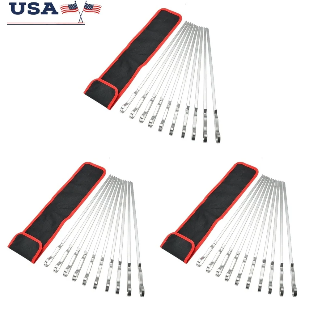 

30 Pcs Stainless Steel Barbecue Forks Skewers Reusable Meat Grill Needles Outdoor Cooking Tools Picnic Supplies