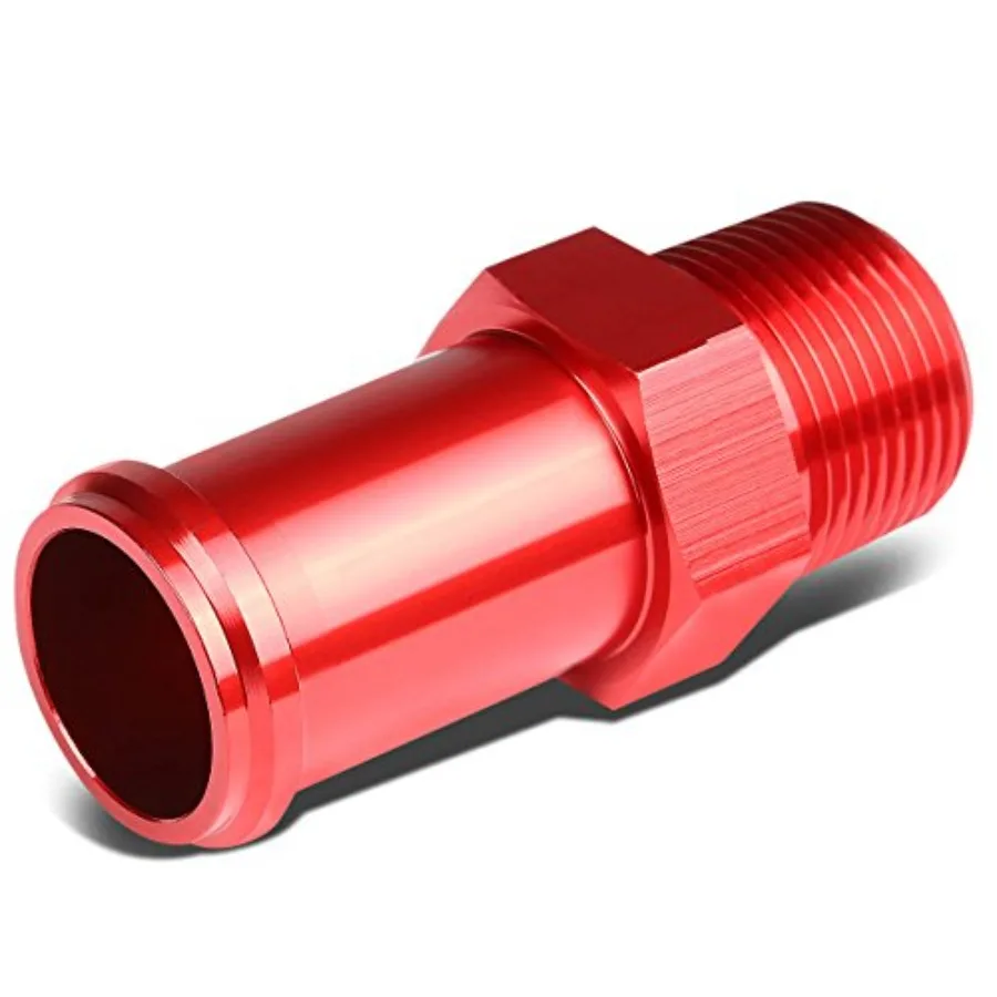 Auto Dynasty 30Pcs 3/4 Inches NPT Male Straight to 1 inch Hose Port Nipple Aluminum Finish Adapter Red