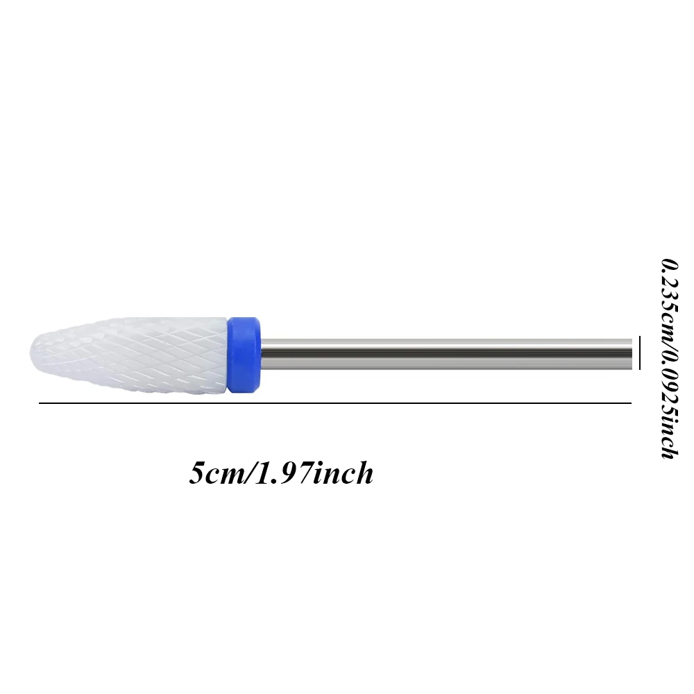 5 قطع لقم مثقاب أظافر سيراميك، مجموعة لقم مثقاب أظافر 3/4 لأظافر جل الأكريليك