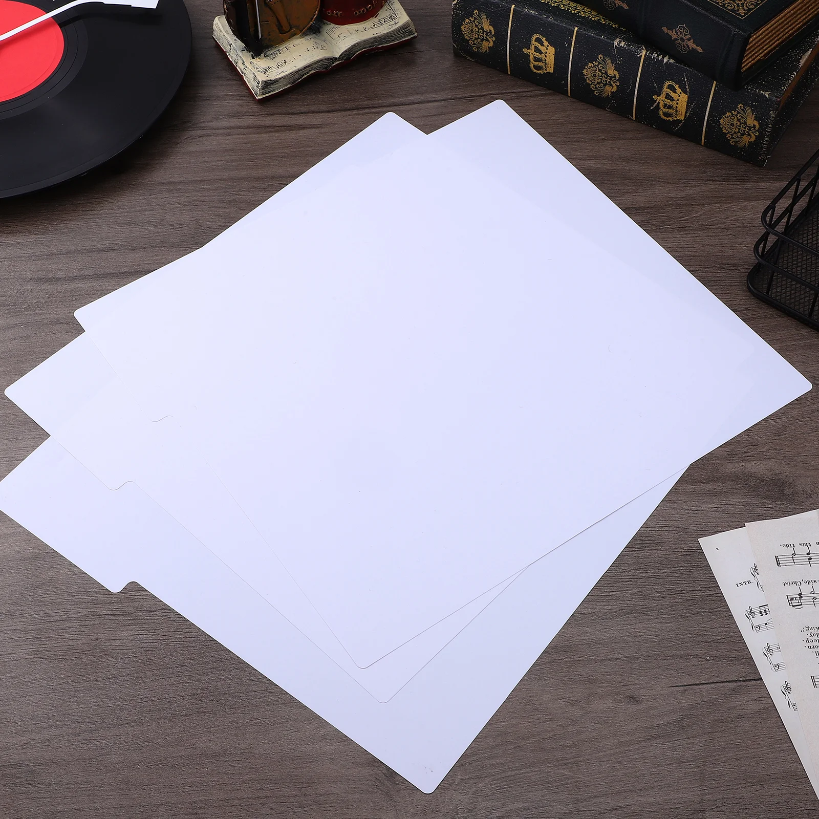

5 Pcs Music Category Cards Vinyl Record Dividers White PP Storage Organizer Fade Resistant Plastic Album Separators Home