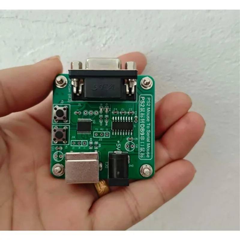 Square 9Pin RS232 COM Serial Port To PS2 Conversion Adapter for Industrial Digital Control Machine Equipment Connection