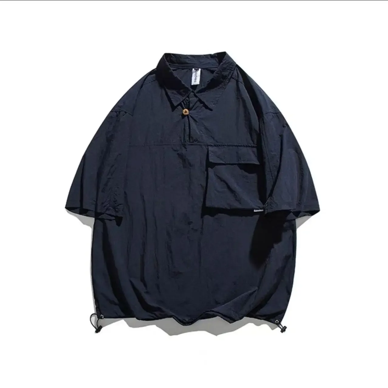 

Japanese Harajuku Style Short Sleeved Cargo Shirts For Men Korean Fashion Summer Loose Polo Shirt T-shirt For Men Streetwear Y2k