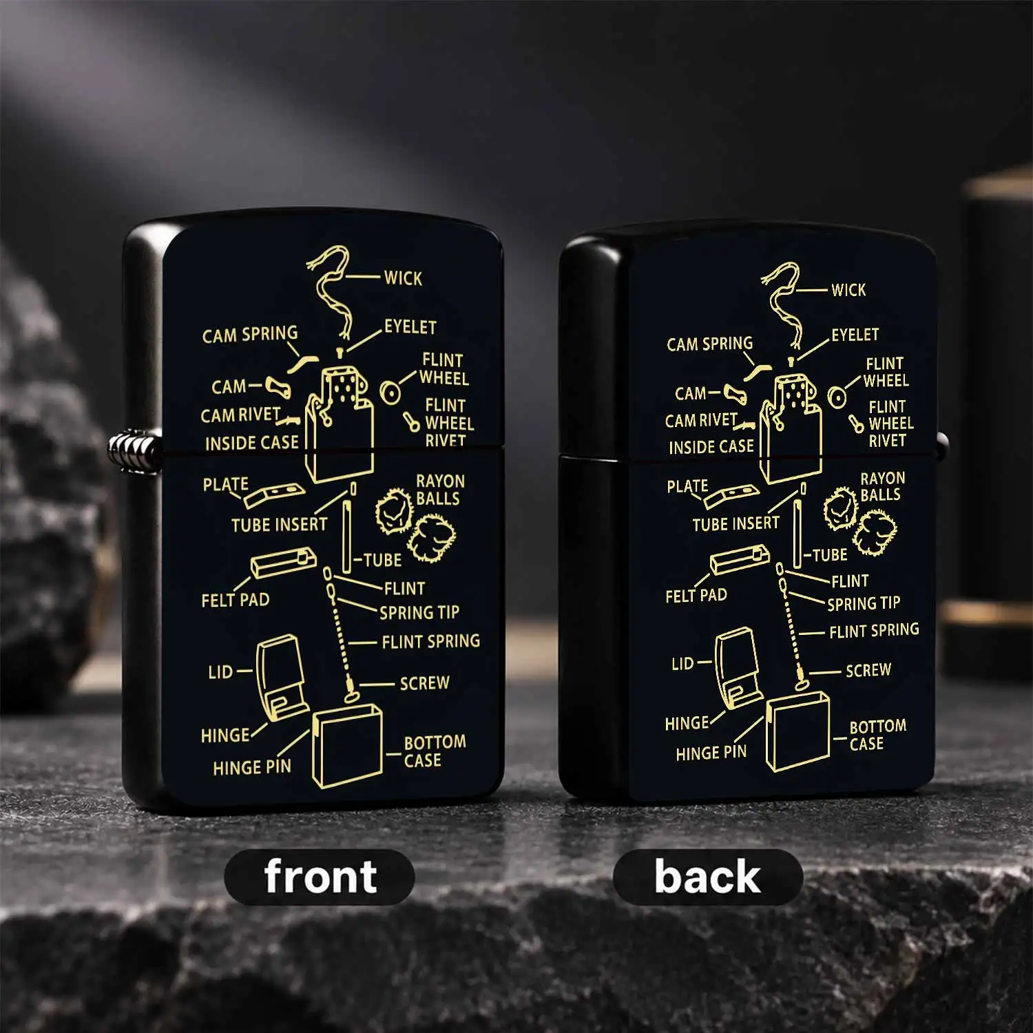 Classic Exploded Diagram Print Lighter, All-Scenario Usable Portable Ignition Tool, Durable Exquisite Compact Accessory For Daily Commute Outdoor Camping Travel, Thoughtful Practical Gift Choice For Family Friends Pers A Humorous And Intere