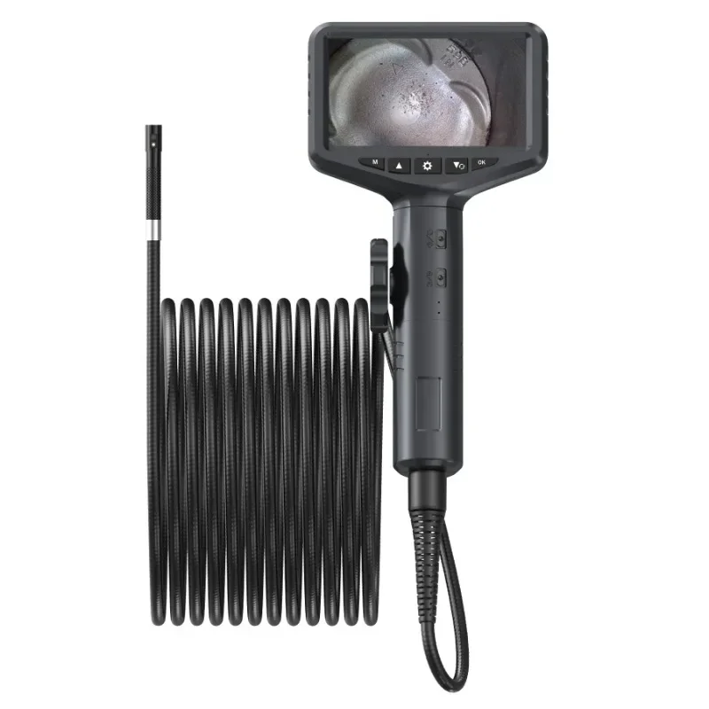 5-inch IPS Color Screen Endoscope Two-Way Single&Dual Lens Waterproof Inspection Borescope Rigid Cable for Check Car