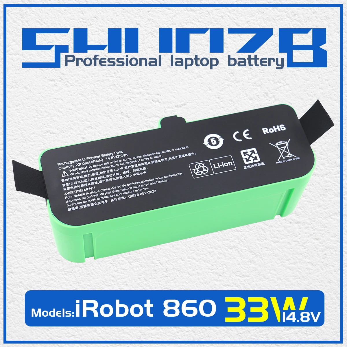 SHUOZB 1800LI 2130LI Replacement Battery for IRobot Roomba 595 600 620 650 655 690 760 780 790 805 860 880 890 960 980 2200mAh