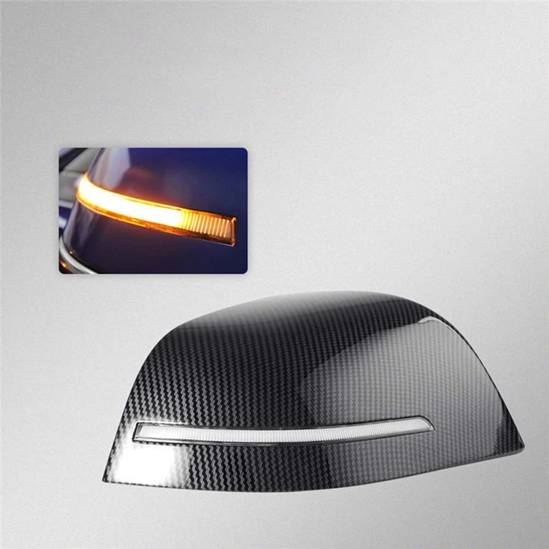 Car Rearview Mirror Cover LED Turn Signal Rear View Mirror Shell Car Accessories For Tesla Model 3 2020-2023