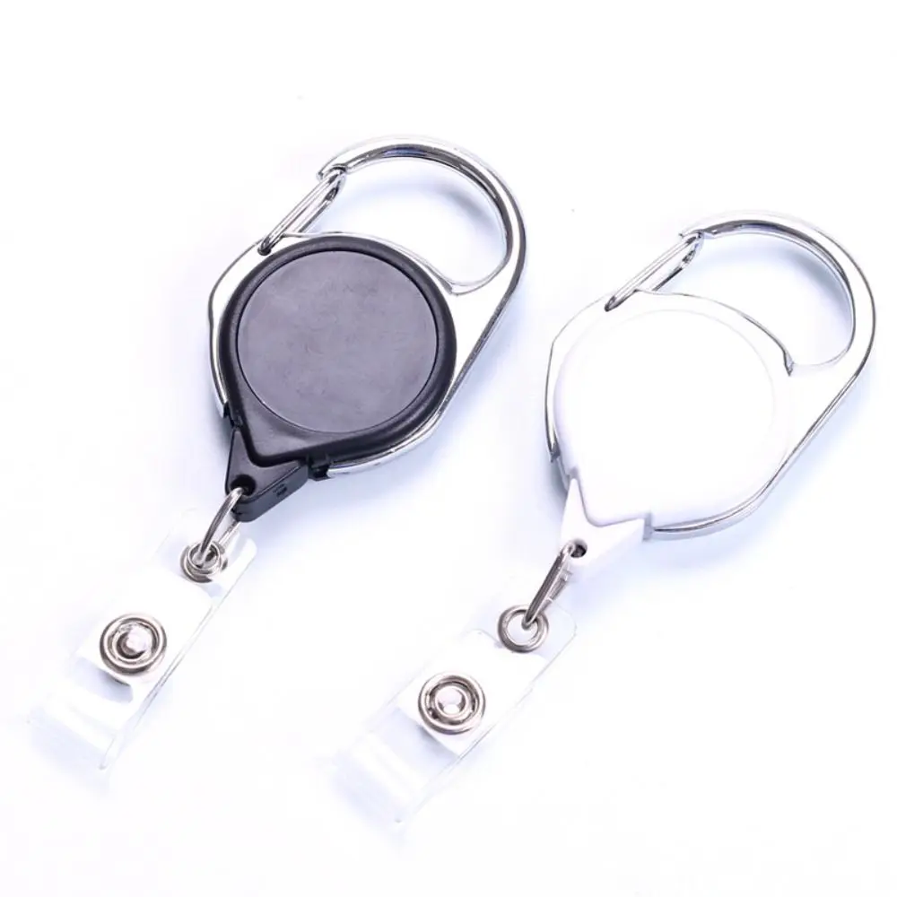 Square Nurse Badge Holder Keyring Clips Belt Clip Retractable Badge Reel Anti-Lost Keychain Easy To Pull Buckle Doctor Hospital