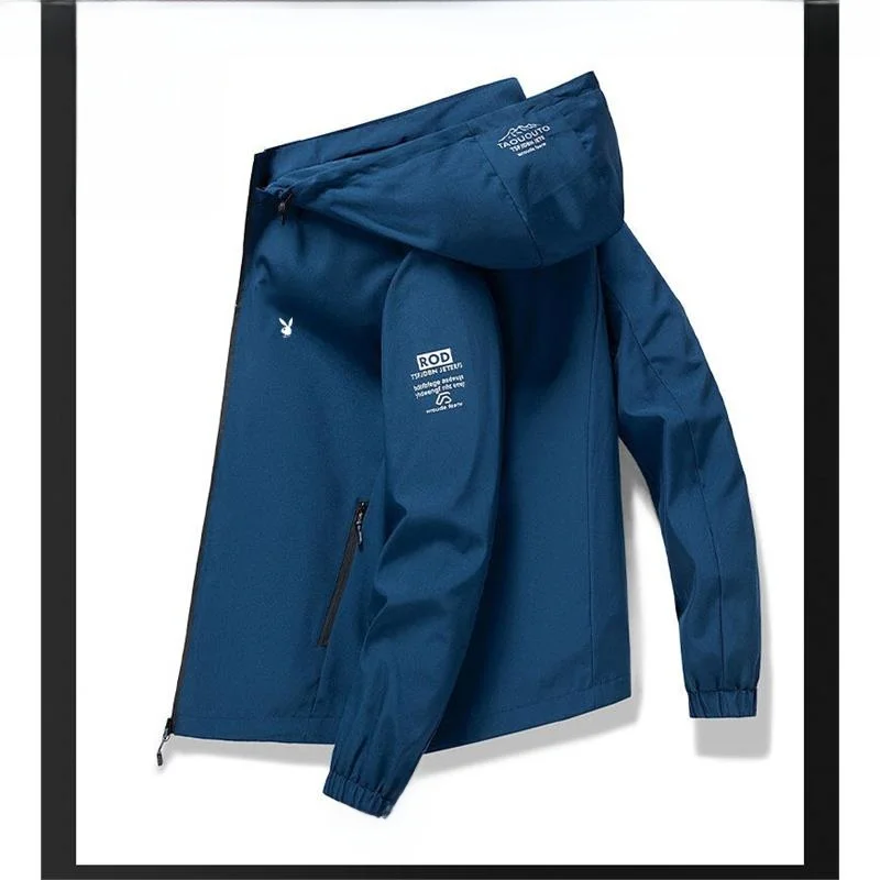 

Spring Autumn Thiened Men's Jaet 2025 Detachable Hooded Casual Outerwear Fce Lined Slim Fit Long Sve Polyes...