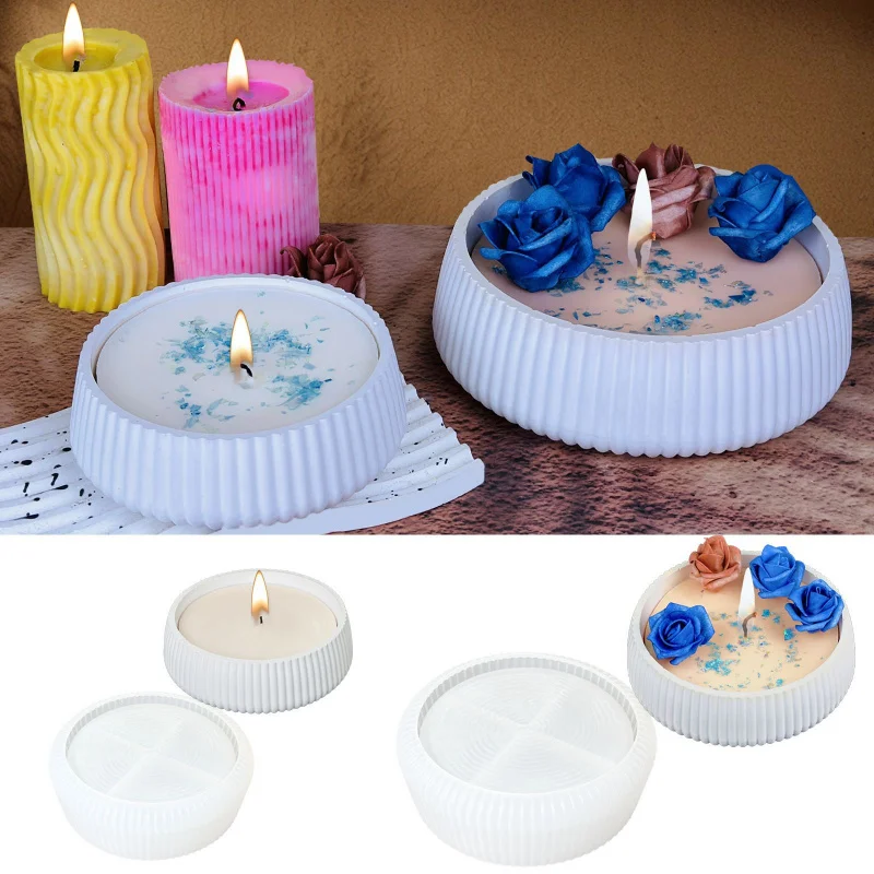 

DIY Cement Gypsum Candle Holder Bowl & Epoxy Mold Set for Storage Container Silicone Molds