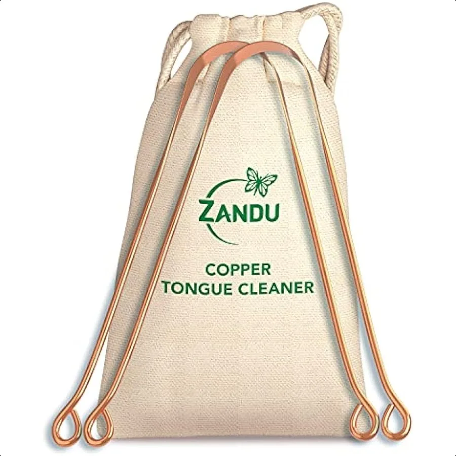 

Zandu Copper Tongue Cleaner Pack of 2 :an AntiMicrobial Tongue Cleaner for Managing Oral Health Reduces Bad Breath and Supports