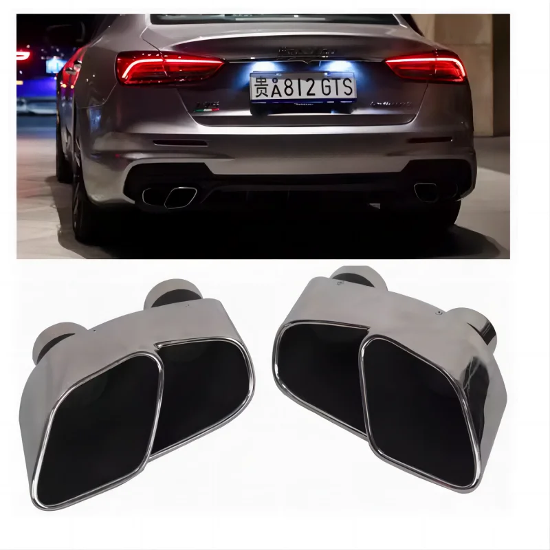

For Maserati Quattroporte 3.0 V6 exhaust pipe round port modified 3.8 V8 square stainless steel four outlet throat