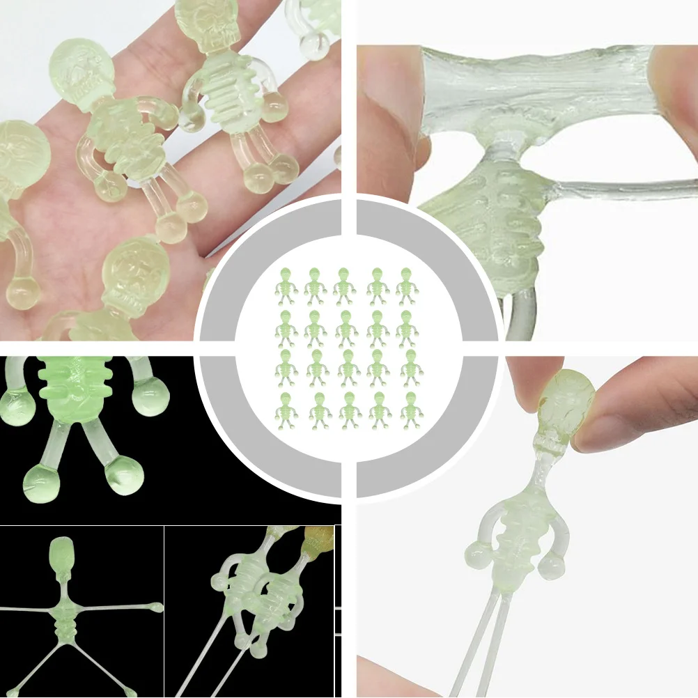 20 قطعة مرنة مضيئة صغيرة لمط المطاط زينة الهالوين حفلة المزح عروض المسرح الضغط المفضلة