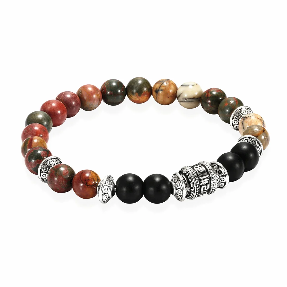 New Fashion Bracelet Natural Stone Six-Character Mantra Men\'s Bracelet OM MANI PADME HUM Women\'s Bracelet Jewelry Wholesale