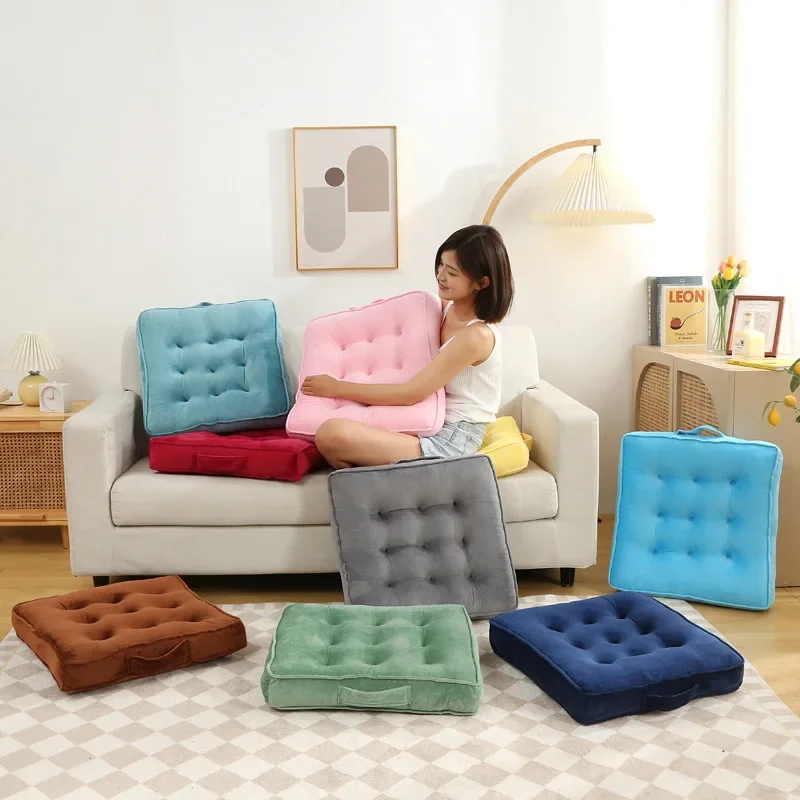 

40/45/50cm Square Floor Cushion Thickened Floor Seat Pillow Meditation Tatami Mat Pad Ottoman Poufs for Yoga Office Home Cafe 방석