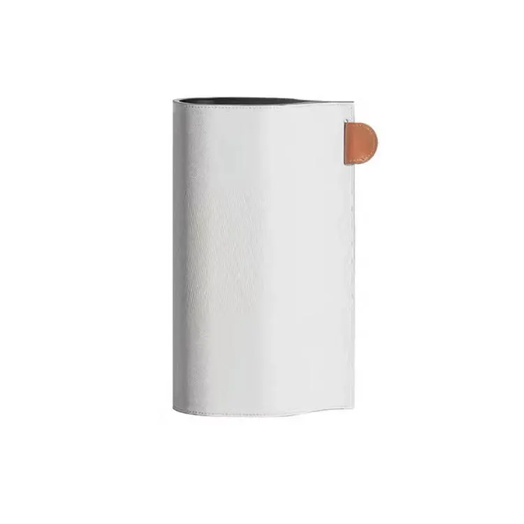 Light luxury metal leather creative art flower ware vase ornament desktop living room decoration