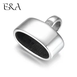 Stainless Steel End Beads with Loop Mirror Polish Hole 13*6mm for Jewelry Making Leather Cord End Caps DIY Accessories