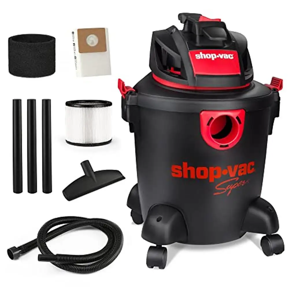 5 Gallon Wet Dry Shop Vac Portable Vacuum Cleaner Strong Suction with Attachments Home Garage Cleaning